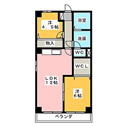 西脇ビル 2LDKの間取図画像