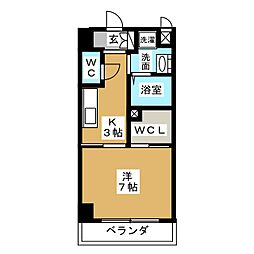 CREDO城見通 1Kの間取図画像