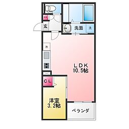 Jack kirihataI 1LDKの間取図画像