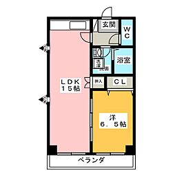ツイーズワンシャトーマグロ 1LDKの間取図画像