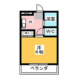 メゾン志賀S棟 1Kの間取図画像