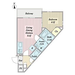 Cherim清水 1LDKの間取図画像