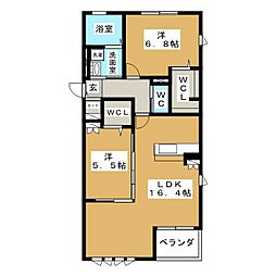 シャトルドY 2LDKの間取図画像