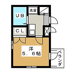 E-STORY黒川 1Kの間取図画像