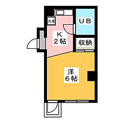 ウィング志賀 ワンルームの間取図画像