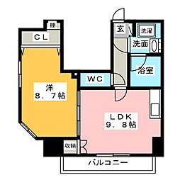 グラマシー城見通 1LDKの間取図画像
