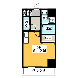 アルバ志賀本通 ワンルームの間取図画像