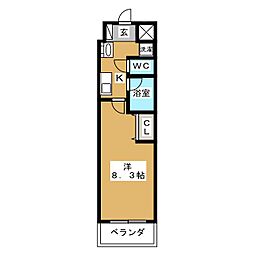 ベル黒川 1Kの間取図画像