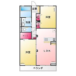 ラ エフディム ファミーユ 2LDKの間取図画像