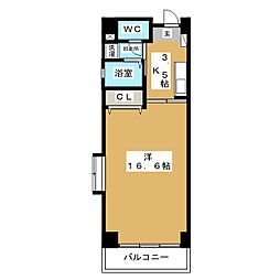 ファースト金城 1Kの間取図画像