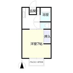 エクレール 1Kの間取図画像