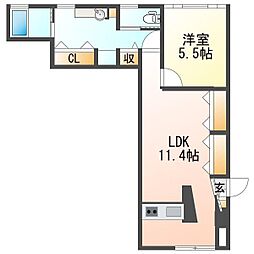 間取図画像 1LDK