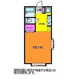 コーポK1 1Kの間取図画像