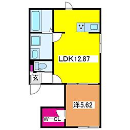Apartment M 1LDKの間取図画像