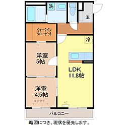 ハートフル　ウェルビング 2階2LDKの間取り