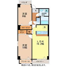 翠 2LDKの間取図画像