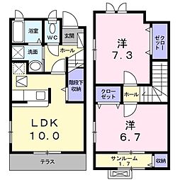パークサイド幾久 2LDKの間取図画像