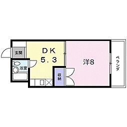 グリーンハイツ 1DKの間取図画像