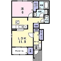 ファミールハウス5A 1LDKの間取図画像