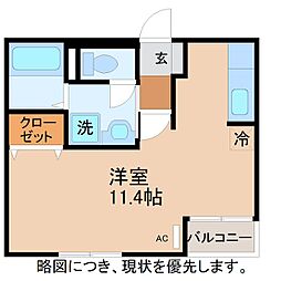 ハートフルアイランド ワンルームの間取図画像