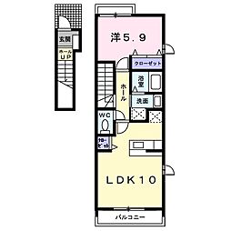 サン・バーディ 1LDKの間取図画像