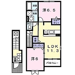 ファミールハウス5A 2LDKの間取図画像