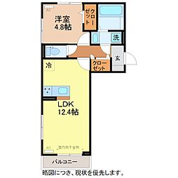ダン 1LDKの間取図画像