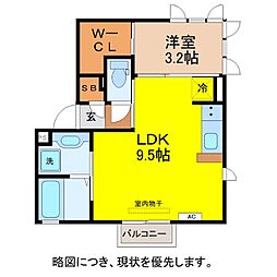 サン・ビレッジ・ミカーレ 1LDKの間取図画像