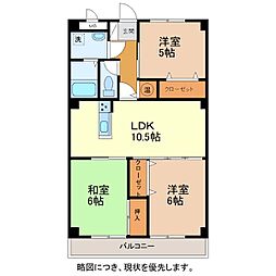 クレスト・デュオ 3LDKの間取図画像