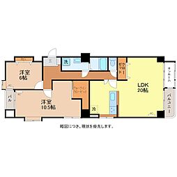 ファミール五反田 5階2LDKの間取り