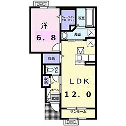 ブライト　スクエアIII 1階1LDKの間取り