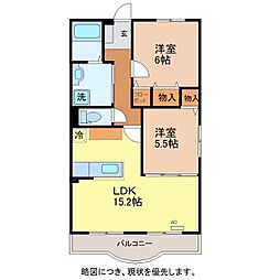 ハートフル　アヴァンツァーレ 2階2LDKの間取り