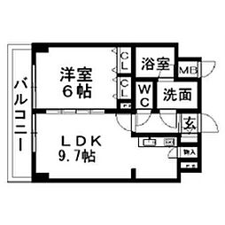 willDo礎町 1LDKの間取図画像