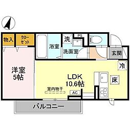 CLASSEUM幸西III 1LDKの間取図画像
