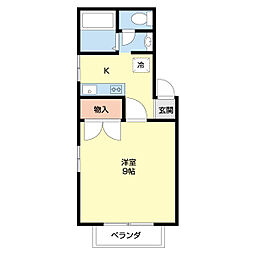 ピエ・タ・テール坂井 1Kの間取図画像