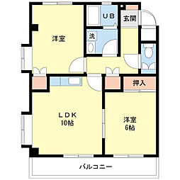 ガーデンヒルズ 2DKの間取図画像