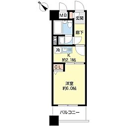 ライオンズマンション新潟古町 1Kの間取図画像