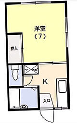 コーポやちよ 1Kの間取図画像