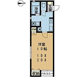 アベニール笹口 1Kの間取図画像