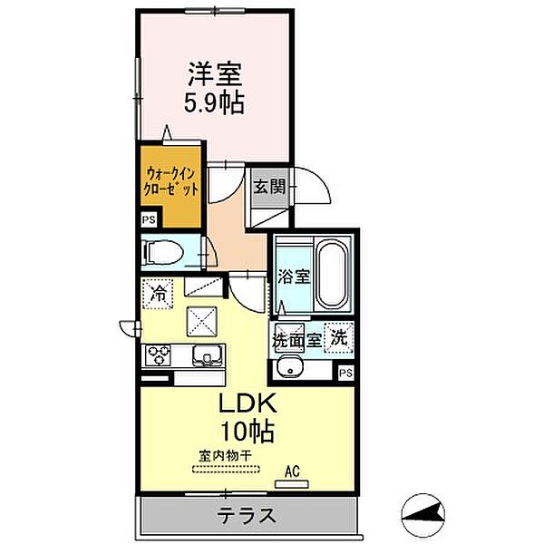 LSY　58 ｜山口県下関市関西町(賃貸アパート1LDK・1階・40.04㎡)の写真 その2