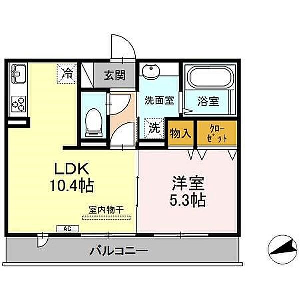 LSY　57 302｜山口県下関市関西町(賃貸アパート1LDK・3階・40.04㎡)の写真 その2