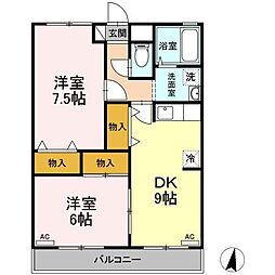 MYビル 2階2DKの間取り
