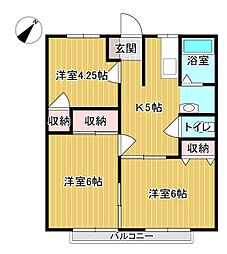 サンライフフラワー 3Kの間取図画像
