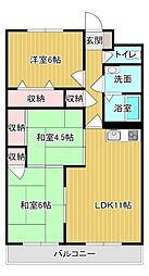 コート曙 3LDKの間取図画像