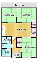 泰平ビルコーポ 3DKの間取図画像