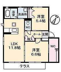 シャーメゾンセードル 2LDKの間取図画像