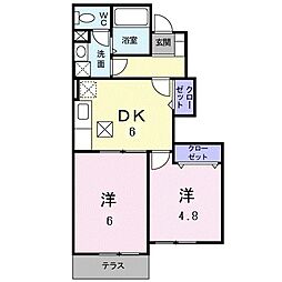 メゾンルミエールF 2DKの間取図画像