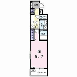 グランノア 1Kの間取図画像