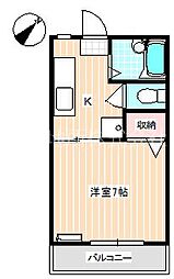 シャルムヒロC 1Kの間取図画像