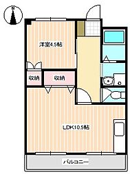 第一カナヤビル 1LDKの間取図画像